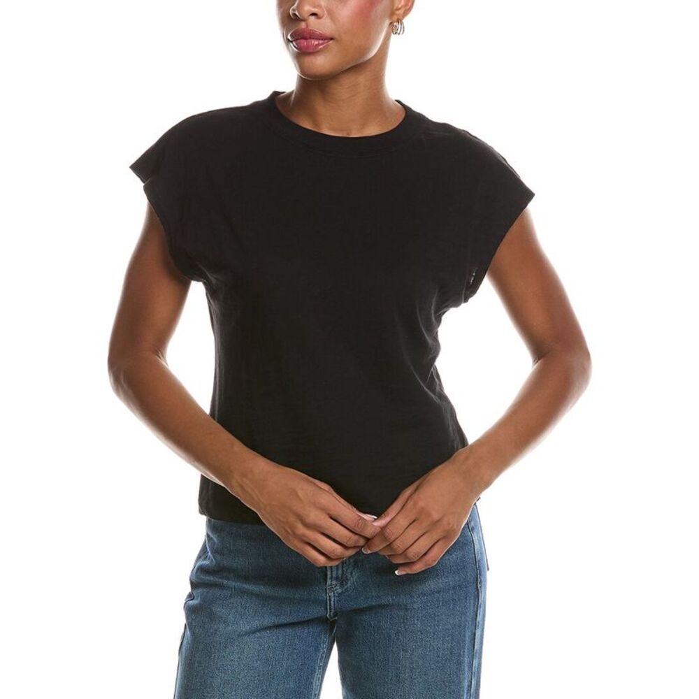 Velvet By Graham & Spencer Womens Sterling Slub T-Shirt, Black